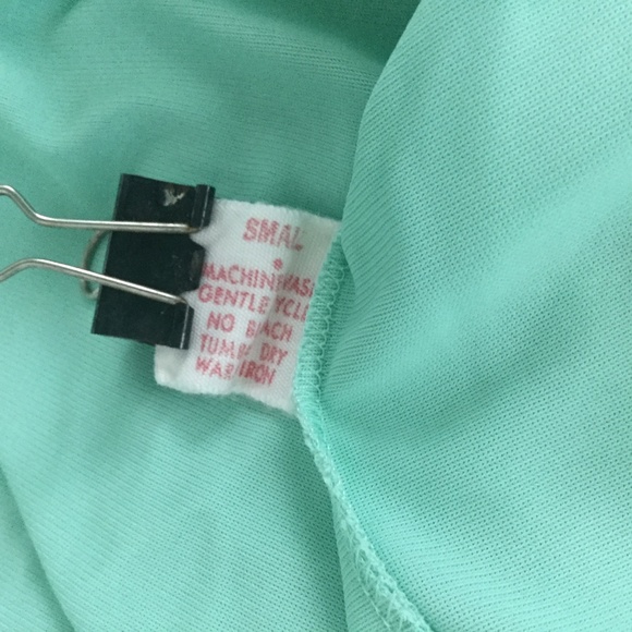 Vintage Lorraine Seafoam Green Short Sleeve Housecoat Robe - Sz Small - Picture 8 of 10